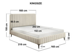 Solace+Co Adelaide Fluted Upholstered Bed Frame, Double, Beige Corduroy - thumbnail 7