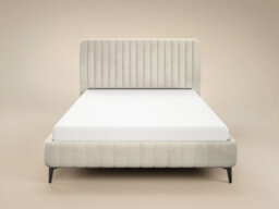 Solace+Co Adelaide Fluted Upholstered Bed Frame, Double, Beige Corduroy - thumbnail 5
