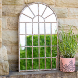 Dibor Vintage Indoor Distressed Finish Arched Wall Mirror H60Cm X W36Cm - thumbnail 1