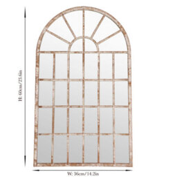 Dibor Vintage Indoor Distressed Finish Arched Wall Mirror H60Cm X W36Cm - thumbnail 2