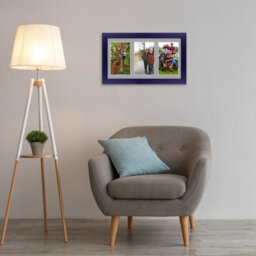 AK Frames 40X20Cm Purple Modern Multi Photo Frame With Silver Mount - Holds 3 Apertures (3X) 6X4 Photos - thumbnail 3