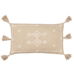 Yard Folis Stone Geometric Embroidered Effect Indoor Cushion, (L)50Cm X (W)30Cm