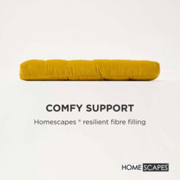 Homescapes Mustard Yellow Velvet Seat Pad Or Dining Chair Cushion 40 X 40 Cm Cotton Quilted Chair Pad For Indoor & Outdoor - thumbnail 5