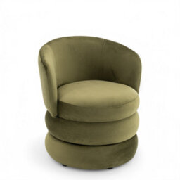 Accent Swivel Chair In Sage Green Velvet Fabric - thumbnail 4