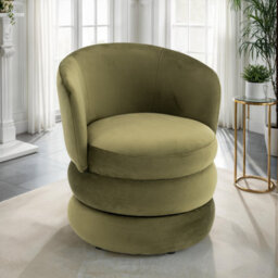 Accent Swivel Chair In Sage Green Velvet Fabric - thumbnail 2