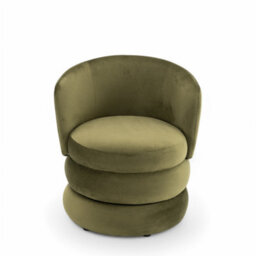 Accent Swivel Chair In Sage Green Velvet Fabric - thumbnail 3