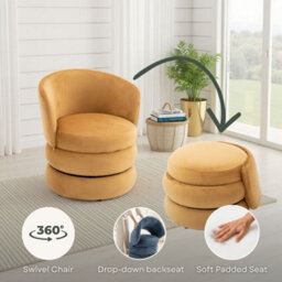 Accent Swivel Chair In Sage Green Velvet Fabric - thumbnail 8