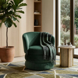 Accent Swivel Chair In Sage Green Velvet Fabric - thumbnail 9