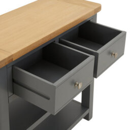 The Furniture Market Marbury Slate Grey Painted 2 Drawer Hall Console Table - thumbnail 6