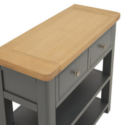The Furniture Market Marbury Slate Grey Painted 2 Drawer Hall Console Table - thumbnail 5