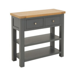 The Furniture Market Marbury Slate Grey Painted 2 Drawer Hall Console Table - thumbnail 4