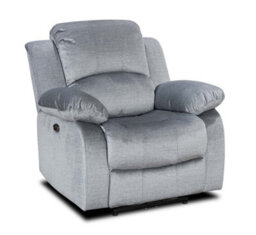 Electric Recliner Chair In Grey Chenille Fabric - thumbnail 5