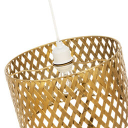 Happy Homewares Modern Unique Pendant Light Shade In Metallic Gold With Lattice Design - thumbnail 5