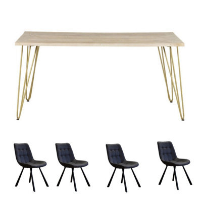 Dallas Mango Wood Rectangular Dining Table Set With 4 Chairs - image 1