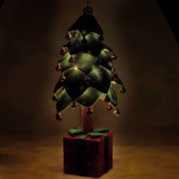Urbn-Living Urbnliving 70Cm Height Collapsible Soft Plush Christmas Tree With Led Lights On Base Home Decoration - thumbnail 2
