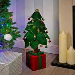Urbn-Living Urbnliving 70Cm Height Collapsible Soft Plush Christmas Tree With Led Lights On Base Home Decoration - thumbnail 1
