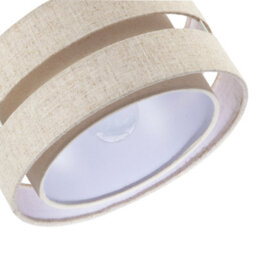 Happy Homewares Modern Natural Textured Oatmeal Linen Triple Tier Pendant Light Shade - thumbnail 5