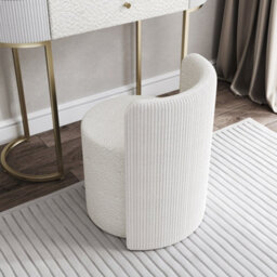 CARME Home Romy Bouclé Dressing Table With Evie Led Mirror