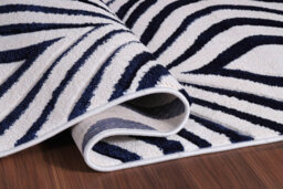 Valencia Modern Ogee Design Carved Area Rugs Navy 60X220 Cm - thumbnail 4