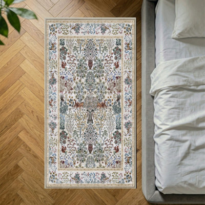 Decoranddecor Rug, Washable Rugs, Bedroom Kitchen Rugs, 80X150Cm, Non-Slip, Pet Friendly, Low Pile, Persian Rug - Thalia - image 1