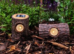 Natural Wood Effect Log Solar-Powered Integrated Led Outdoor Decorative Light - thumbnail 5