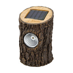 Natural Wood Effect Log Solar-Powered Integrated Led Outdoor Decorative Light - thumbnail 1