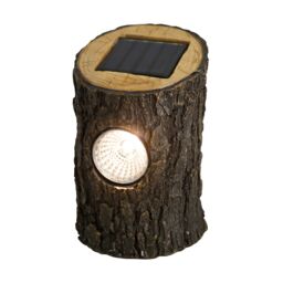 Natural Wood Effect Log Solar-Powered Integrated Led Outdoor Decorative Light - thumbnail 2
