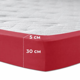 Aspire Homeware Red Fitted Sheet-(30Cm) Deep Hotel Quality -Breathable Easy Care Fitted Bed Sheets Single (L)190Cm X (W)91Cm - thumbnail 6