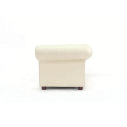 Chesterfield 2 Seater Buttoned Seat Cottonseed Real Leather Sofa Settee In Balmoral Style - thumbnail 5