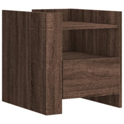 Berkfield Bedside Cabinet Brown Oak 45X50X50 Cm Engineered Wood - thumbnail 2