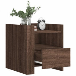Berkfield Bedside Cabinet Brown Oak 45X50X50 Cm Engineered Wood - thumbnail 3