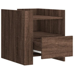 Berkfield Bedside Cabinet Brown Oak 45X50X50 Cm Engineered Wood - thumbnail 7