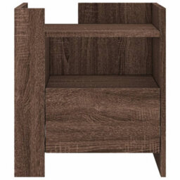 Berkfield Bedside Cabinet Brown Oak 45X50X50 Cm Engineered Wood - thumbnail 4