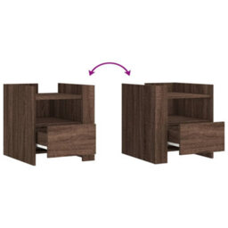 Berkfield Bedside Cabinet Brown Oak 45X50X50 Cm Engineered Wood - thumbnail 8