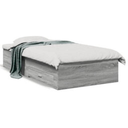 Berkfield Bed Frame With Drawers Without Mattress Grey Sonoma 90X190 Cm Single - thumbnail 2