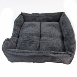 Actiaspet Faux Fur Pet Bed Black/grey Large - thumbnail 7