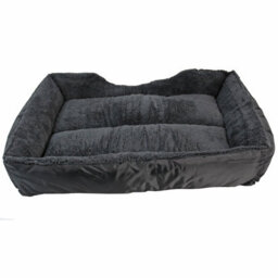 Actiaspet Faux Fur Pet Bed Black/grey Large - thumbnail 6