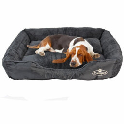 Actiaspet Faux Fur Pet Bed Black/grey Large - thumbnail 2