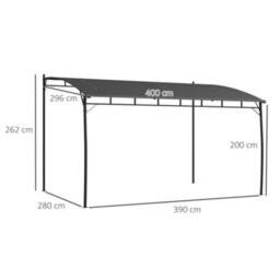 Outsunny 3 X 4M Metal Pergola, Outdoor Gazebo Uv-Resistant, Grey - thumbnail 3