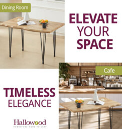 Hallowood Furniture Cullompton Dining Table (120Cm) With Live Edge Effect And Black Metal Legs - thumbnail 6