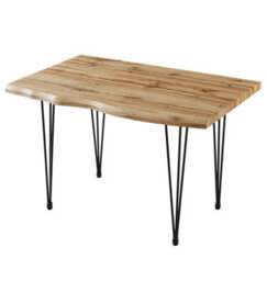 Hallowood Furniture Cullompton Dining Table (120Cm) With Live Edge Effect And Black Metal Legs - thumbnail 8