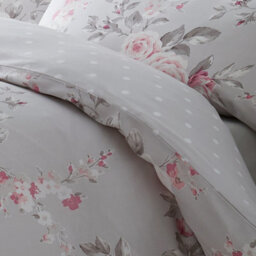 Catherine Lansfield Bedding Canterbury Floral Duvet Cover Set With Pillowcase Grey - thumbnail 3