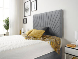 "Somnior Beds Platinum Divan Bed Set With 4 Drawers With Mattress & 30"" Headboard - Plush Velvet, Charcoal, 4Ft Small Double" - thumbnail 4