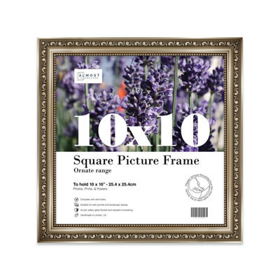 10X10 Gunmetal  Ornate Picture Frame (25.4 X 25.4Cm) Poster, Photo, Artwork, Gallery Wall Or Print - image 1