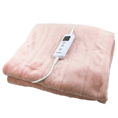 Schallen Luxury Soft Heated Warm Throw Over Blanket With Timer & 10 Heat Settings - Pink - image 1