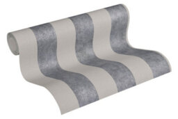 As Creation Bricoflor Dark Grey And Beige Striped Wallpaper In Vintage Look Thick Striped 10.05 X 0.53 M - thumbnail 3
