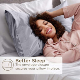 Bedlooms Satin Silk Pillowcase Silver Pair - Anti Wrinkle Pillow Covers For Hair & Skin Friendly Pillowcases Bedding Set 50X75 Cm - thumbnail 3