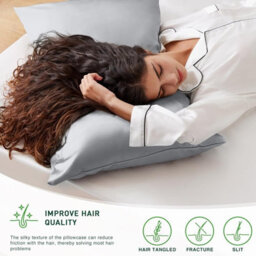 Bedlooms Satin Silk Pillowcase Silver Pair - Anti Wrinkle Pillow Covers For Hair & Skin Friendly Pillowcases Bedding Set 50X75 Cm - thumbnail 8