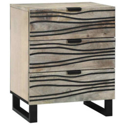 Berkfield Bedside Tables With Drawer White And Black - thumbnail 1