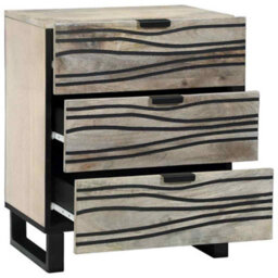 Berkfield Bedside Tables With Drawer White And Black - thumbnail 2